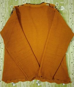 Mustard Yellow Knitted Cardigan Sweater