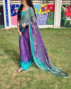 Beautiful Embellished Ombre Saree