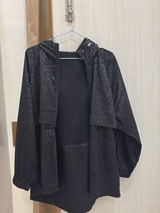 Black Leopard Print windcheater