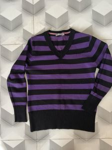 Striped Purple & Black Sweater