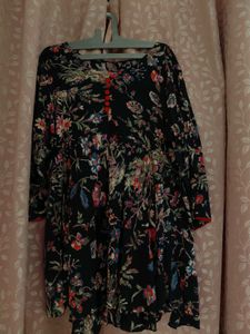 Chic Floral Print Kurta dress