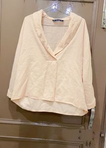 ZARA Elegant Peach V-Neck Top