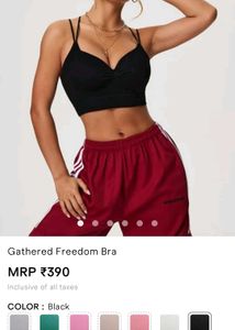 Savana women black criss cross sports bra