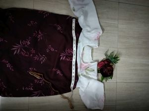 Pink And Purple Floral Top For Girls