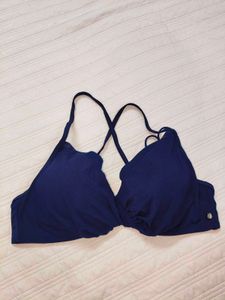 Chic Navy Blue Bikini Top