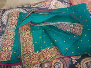 Heavy Butta Work Saree With All Over Patch
