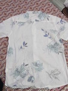 Men's White Floral Print Shirt