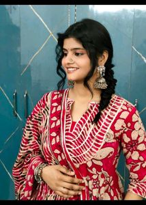 Vibrant Floral Print Kurta Set