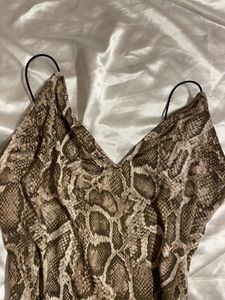 Snake Print Mini Slip Dress
