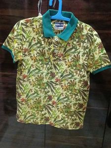 Floral Print Polo T-Shirt