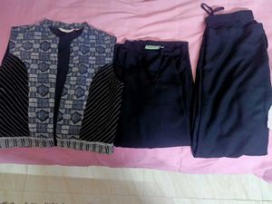 IDALIA Elegant  3 Black A- Line Kurta Set