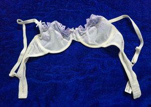 Sheer Lace Trim Bra