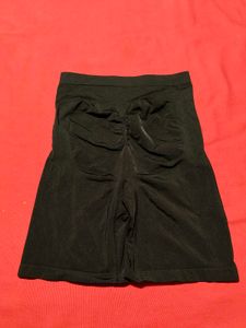 Black High-Waisted Ruched Biker Shorts