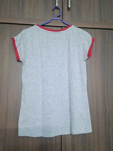 Women's Grey Graphic T-Shirt