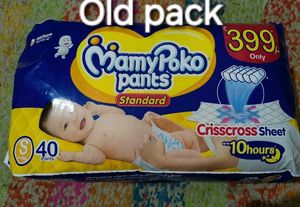 2 Packs Of 38 Mamypoko's Pants With 3 Diapers Free
