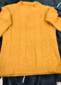 Cozy Cable Knit Mustard Yellow Sweater