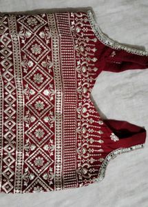 Maroon Embellished shrara set