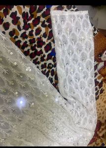 Elegant White Sequined Chikankari Kurta