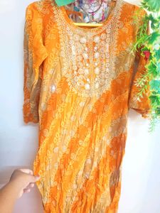 Mustard Embroidered Kurta Set