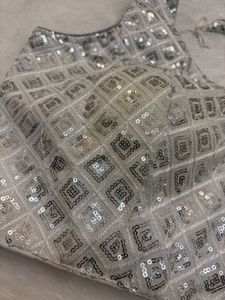 Sparkling Silver Sequin Blouse