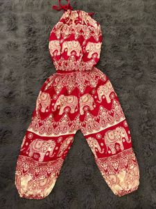 Cute Elephant Print Thai Set for Girls