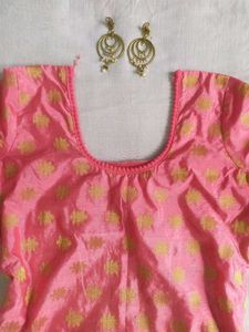 Handstitched Pink Kurta made by Saree✨️