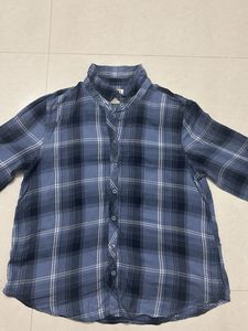 Blue Plaid Button-Up Shirt