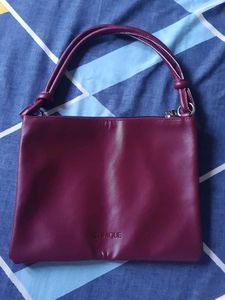 Clinique Burgundy Shoulder Bag