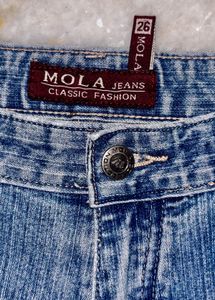 Y2K Bell Bottom Jeans with White Stripe Detail