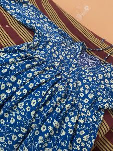 Blue Floral Print Dress