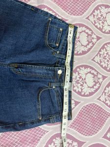 Blue Denim Wide Leg Jeans