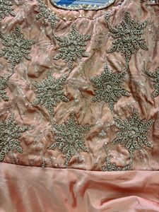 Elegant Peach Embroidered Gown