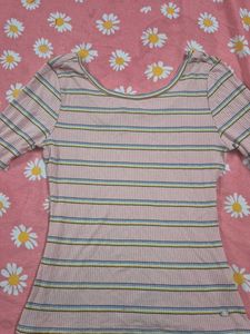 Striped Ribbed Top