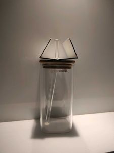 Pinteresty  Glass  Sipper With Straw