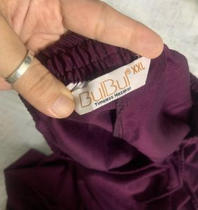 BulBul Plum Salwar Pants with Embroidered Hem