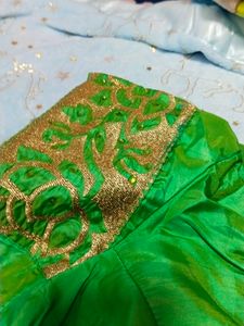Green Blouse Stiched With Stone Work