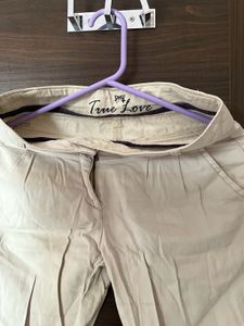 Cotton Off White Pants Ladies