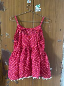 Bohemian Pink Bandhani Kurti