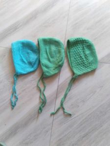 Hand-knitted Baby Hats - Set of 3