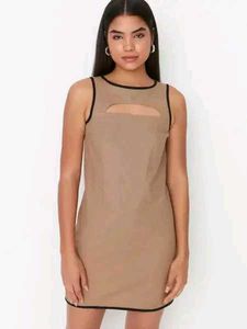 Chic Tan Cut-Out Sleeveless Top