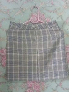 Korean Plaid A-line Mini Skirt