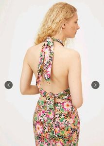 Vibrant Floral hulter neck top