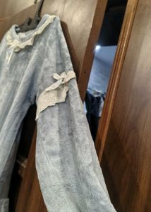 Cozy Blue Sleep Top with Lace Trim