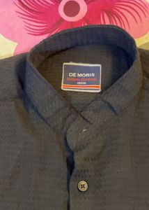 Men's Black Textured Casual Shirt