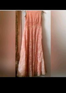 Long Ethnic Gown With Leggings And Dupatta