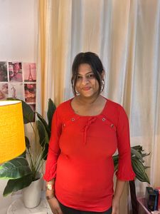 Stylish Red Bell Sleeve Top