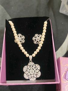 Pearl Necklace and Earring Set