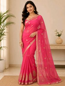 Pinterest / aesthetic Pink Saree💞