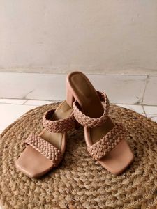 Stylish Braided Strap Block Heel Sandals