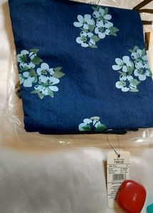 Blue Floral Print Denim jeans